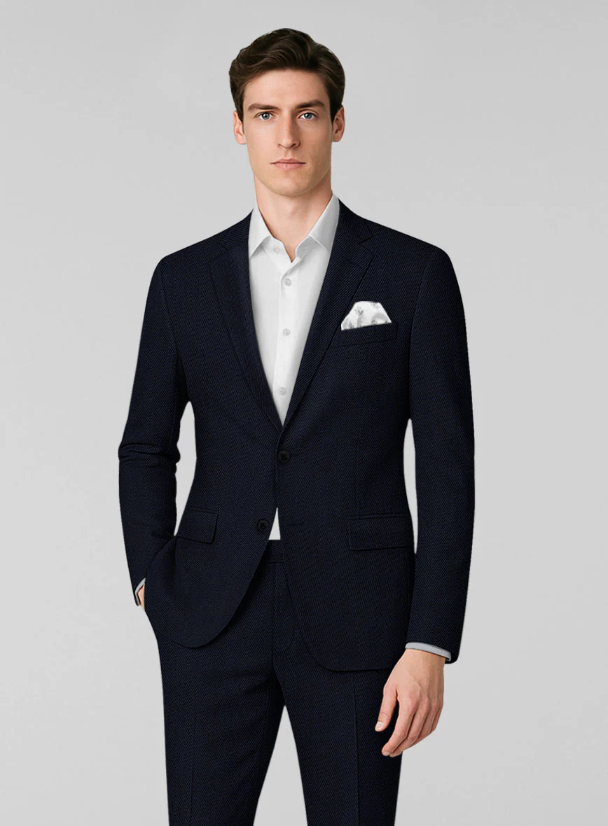 Napolean English Twill Dark Blue Wool Suit - Image 4