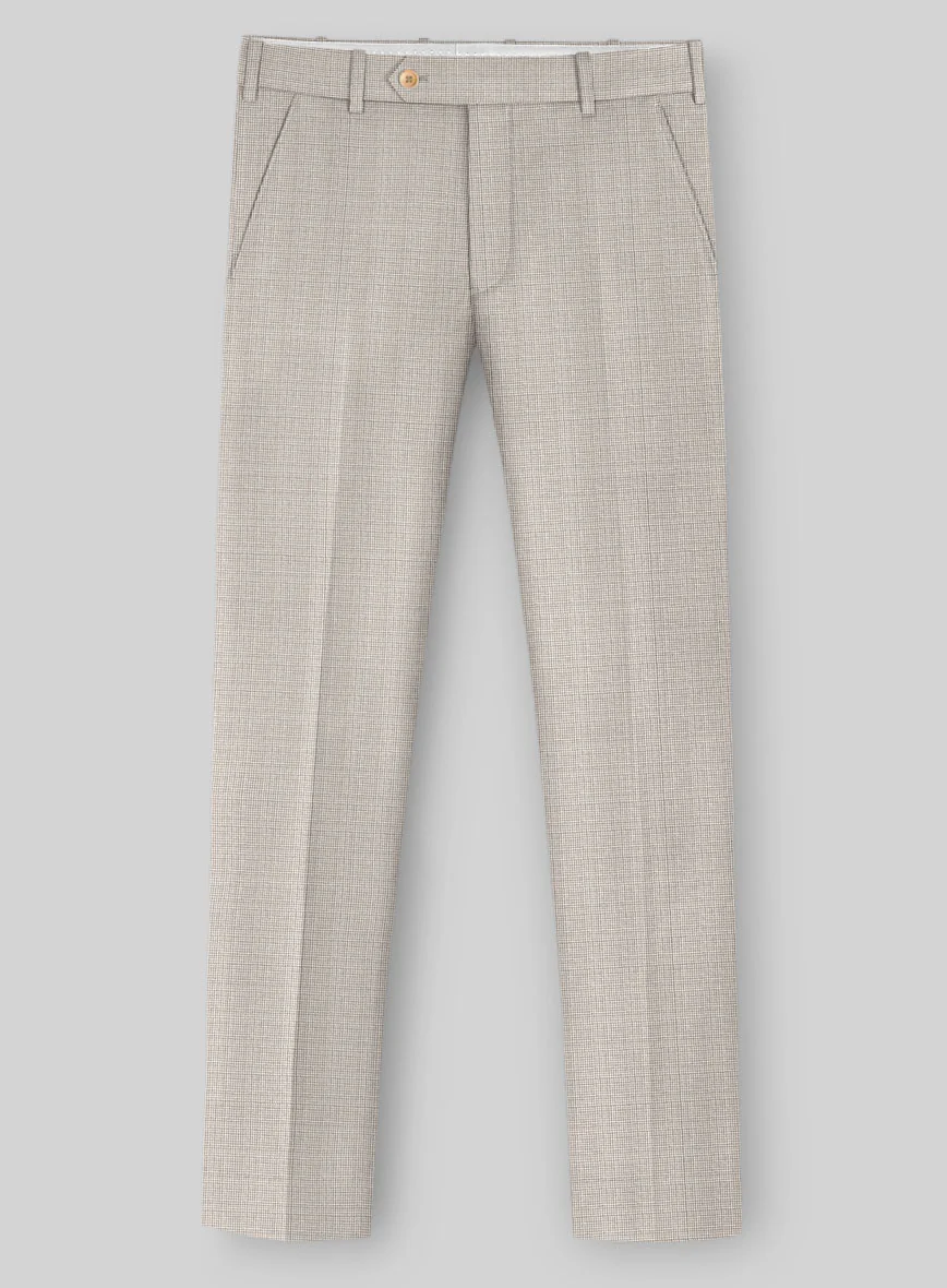 Napolean Fioran Microcheck Beige Wool Suit - Image 6