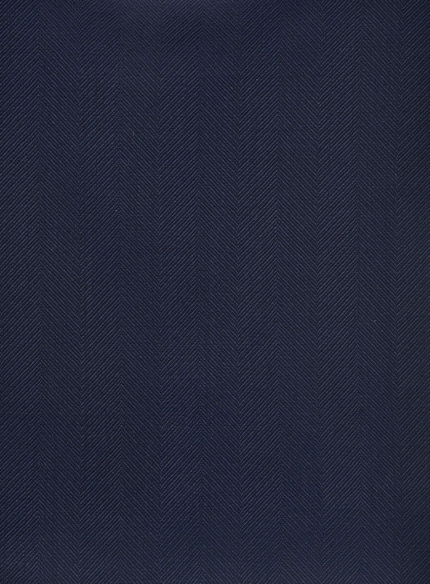 Napolean Imperial Blue Herringbone Wool Tuxedo Suit - Image 7