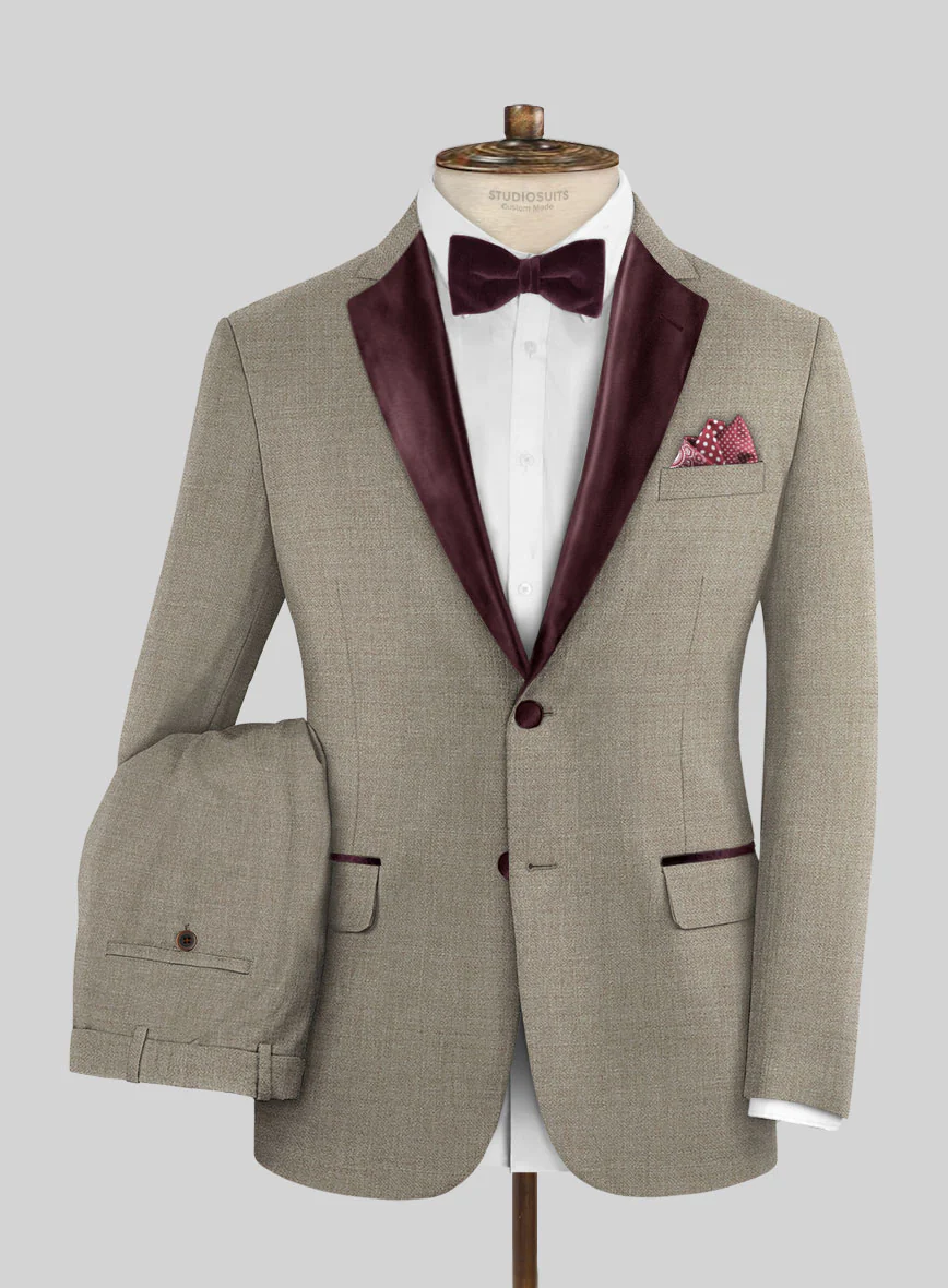 Napolean Infantry Khaki Wool Tuxedo Suit