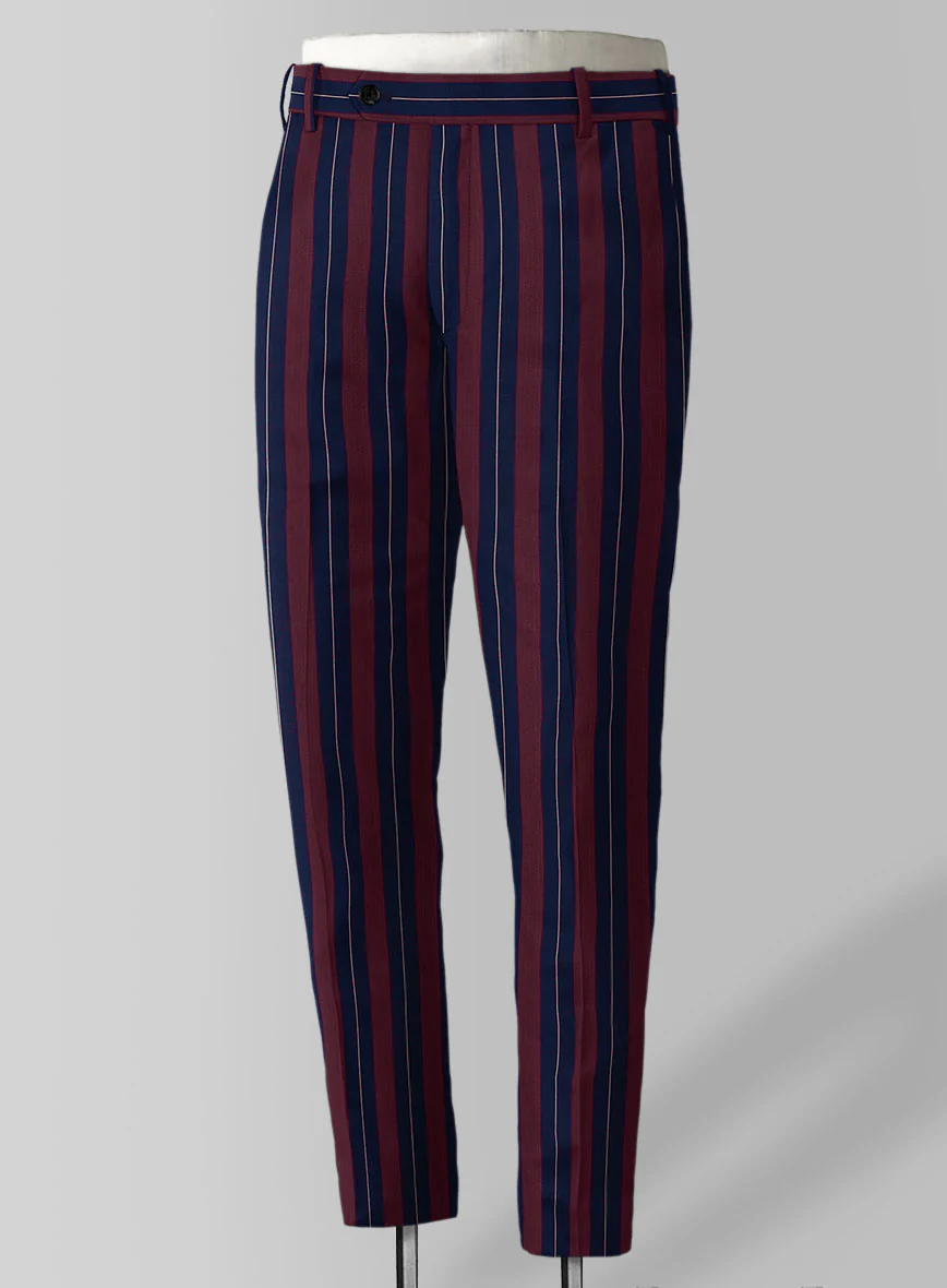 Napolean Izzaro Stripe Garnet Blue Wool Suit - Image 4