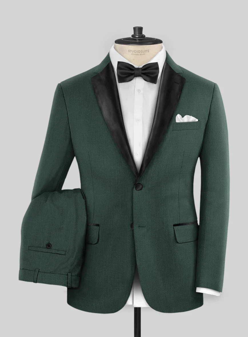 Napolean Jungle Green Wool Tuxedo Suit