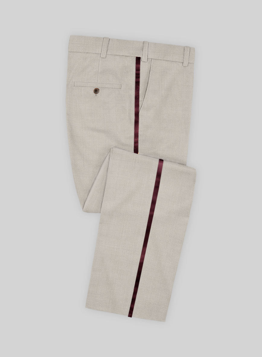 Napolean Wool Muted Beige Tuxedo Suit - Image 4