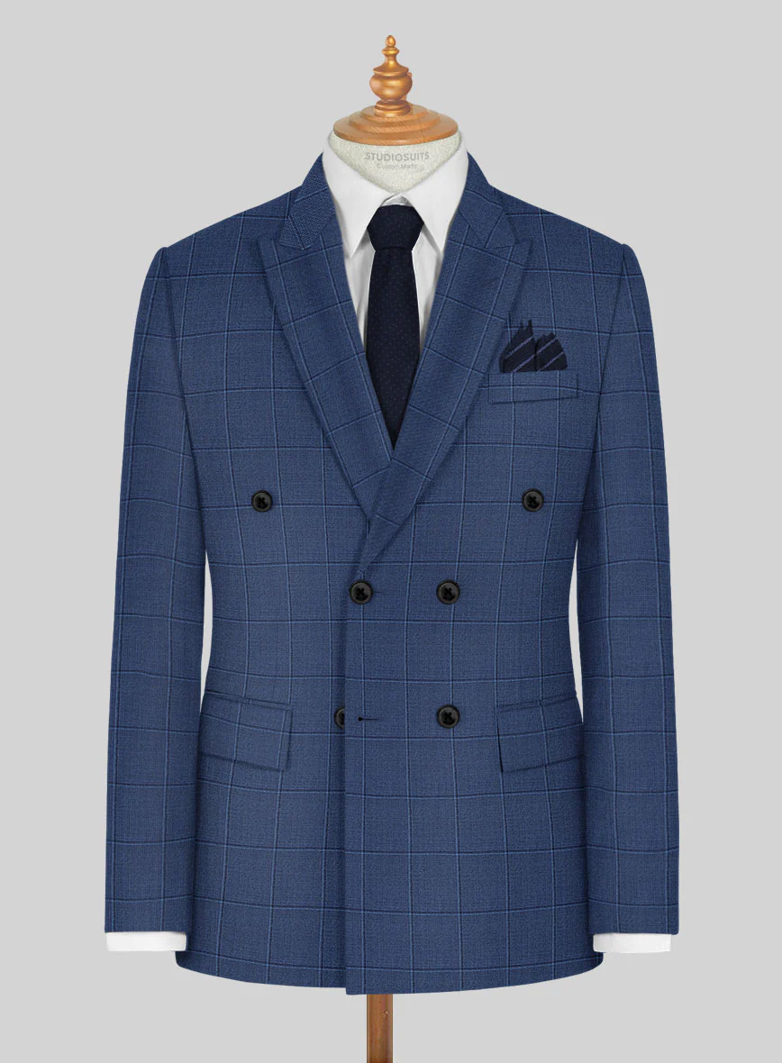 Napolean Pane Blue Wool Double Breasted Jacket