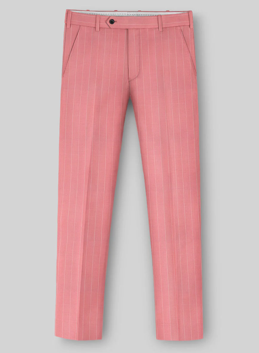 Napolean Petalo Stripe Pink Wool Suit - Image 4