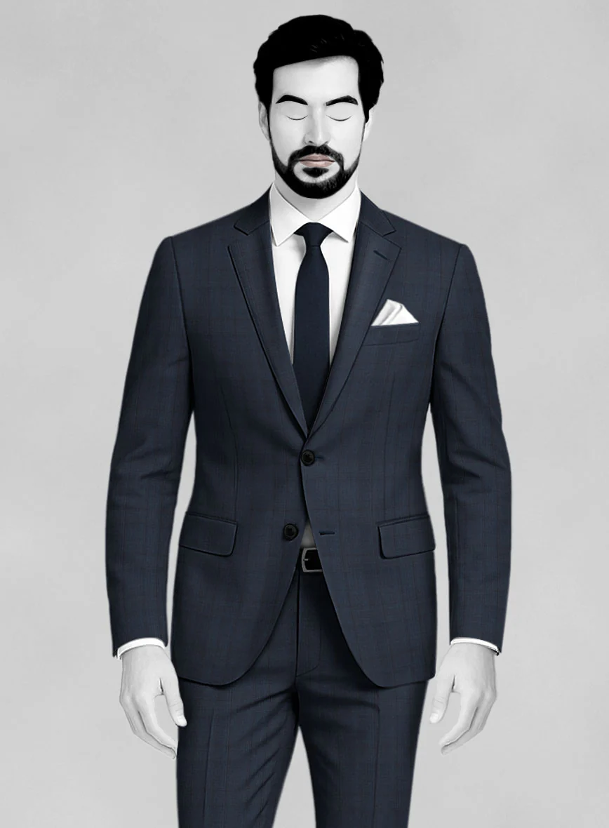Napolean Preppy Blue Check Suit - Image 4