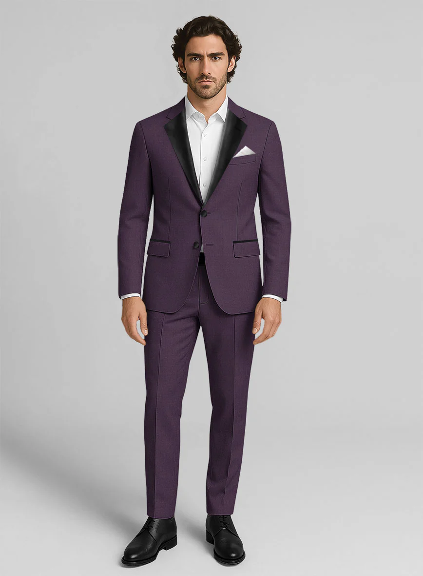 Napolean Purple Wool Tuxedo Suit