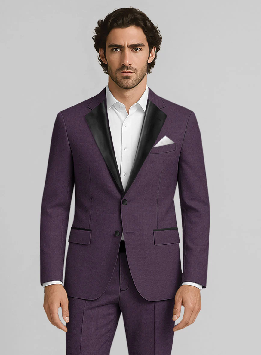 Napolean Purple Wool Tuxedo Suit - Image 3