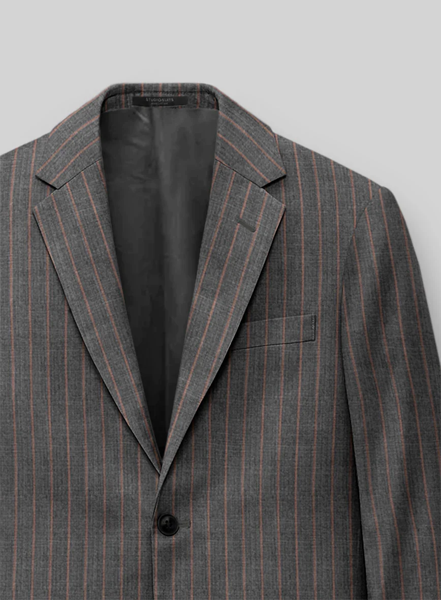 Napolean Raffa Stripe Ash Wool Jacket - Image 3