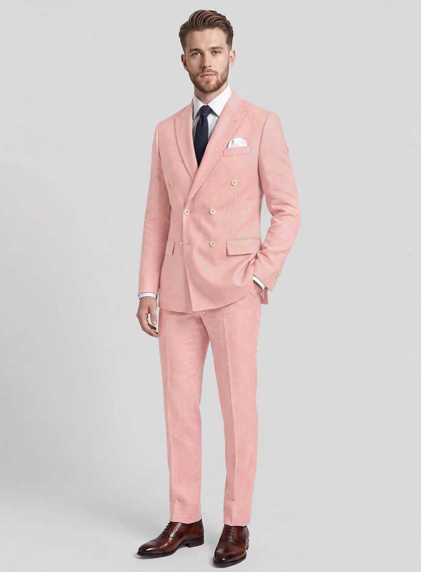Napolean Runway Pink Wool Double Breasted Suit
