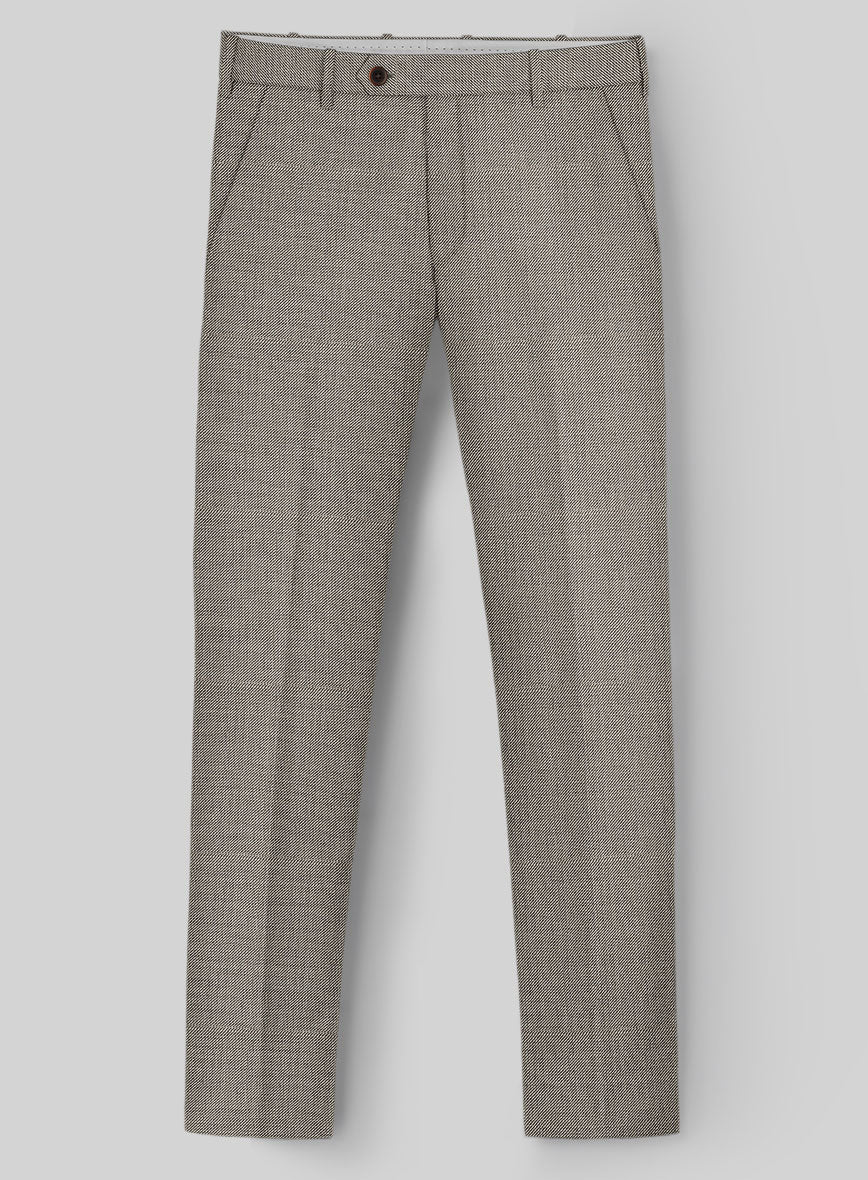 Napolean Sharkskin Light Brown Wool Double Breasted Suit - Image 6