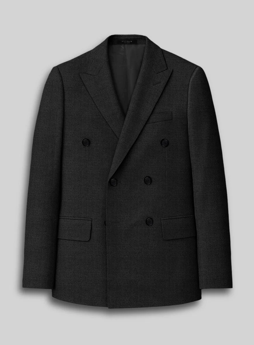 Napolean Stone Black Wool Double Breasted Suit - Image 3