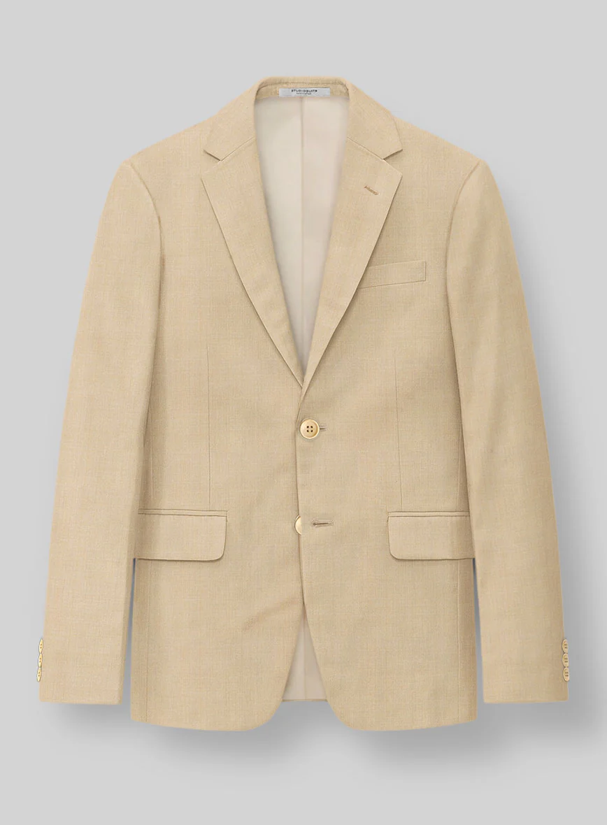 Napolean Stretch Khaki Wool Suit - Image 3