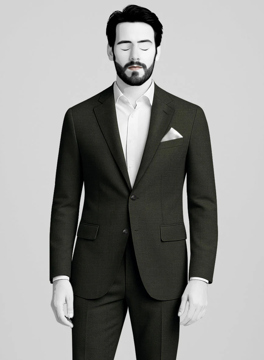 Napolean Stretch Olive Green Wool Jacket - Image 2
