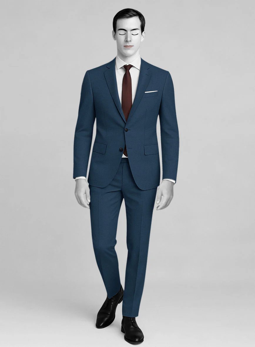Napolean Stretch Powder Blue Wool Suit