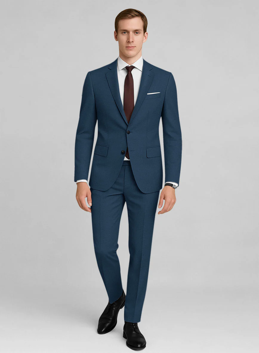 Napolean Stretch Powder Blue Wool Suit - Image 2