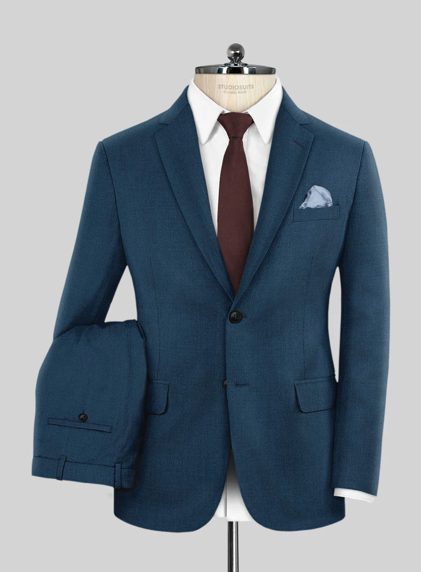 Napolean Stretch Powder Blue Wool Suit - Image 3