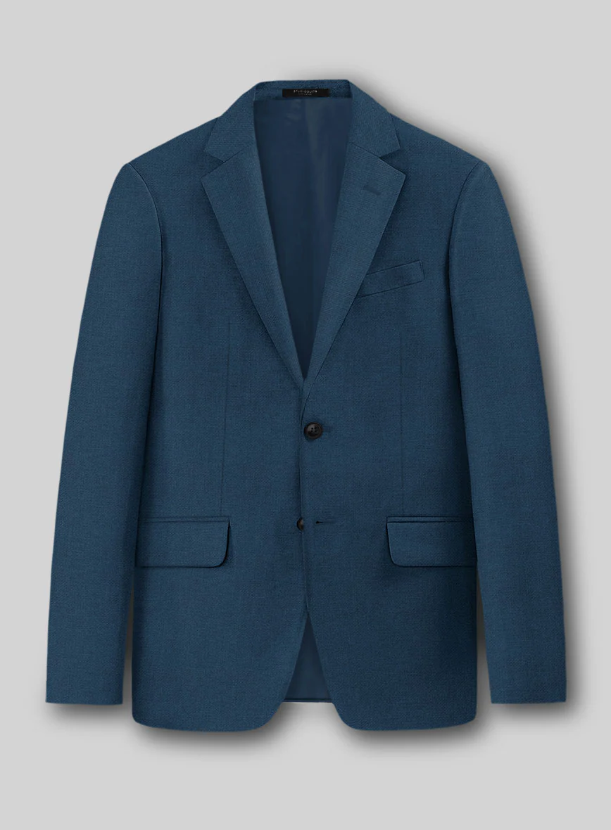 Napolean Stretch Powder Blue Wool Suit - Image 4