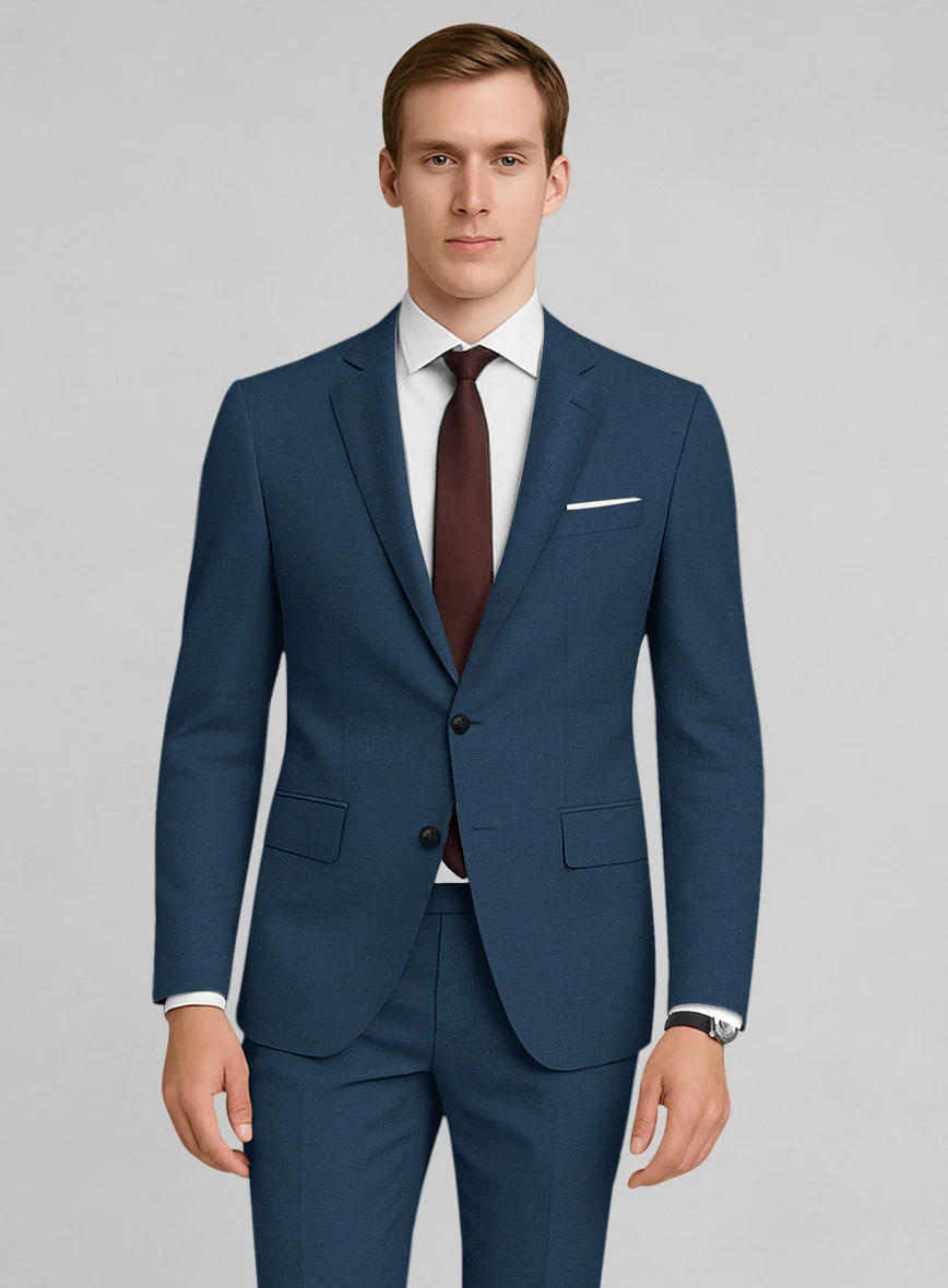 Napolean Stretch Powder Blue Wool Suit - Image 5