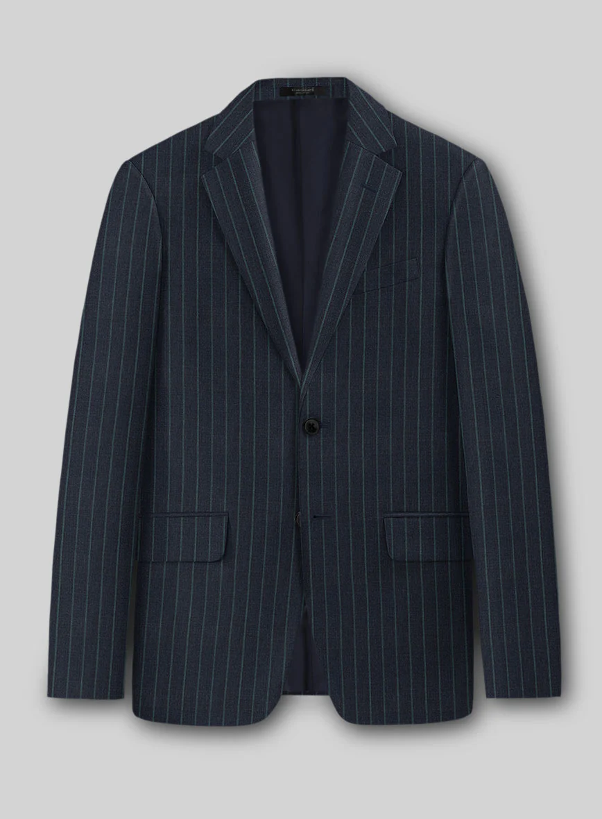 Napolean Thiago Stripe Navy Wool Jacket