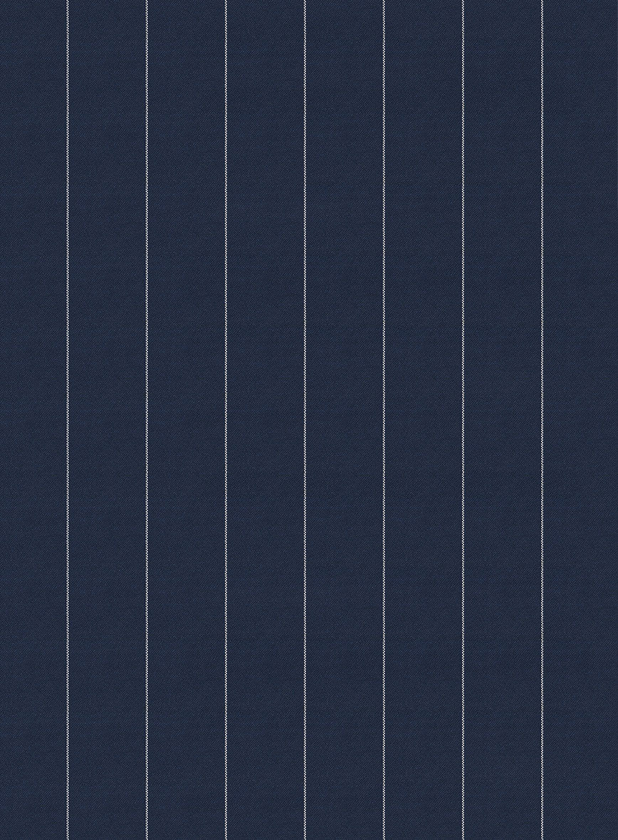 Napolean Wide Stripe Blue Wool Jacket - Image 3