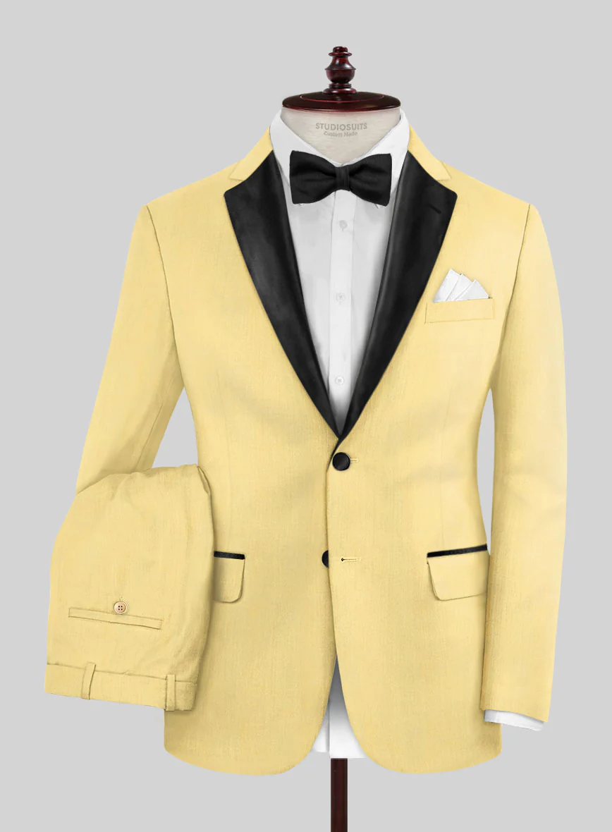 Napolean Wool Yellow Tuxedo Suit