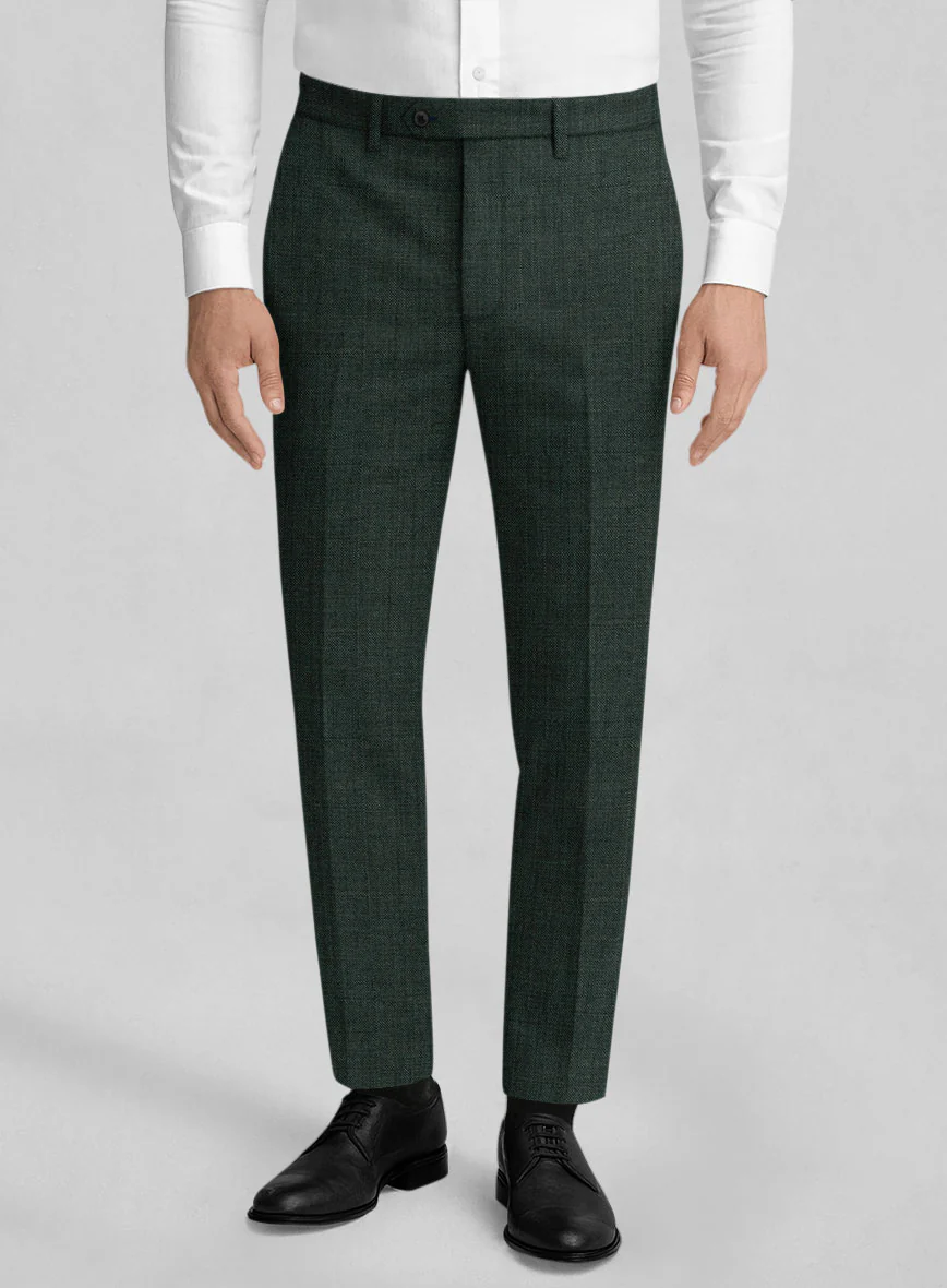 Napolean Zervano Sharkskin Green Wool Pants