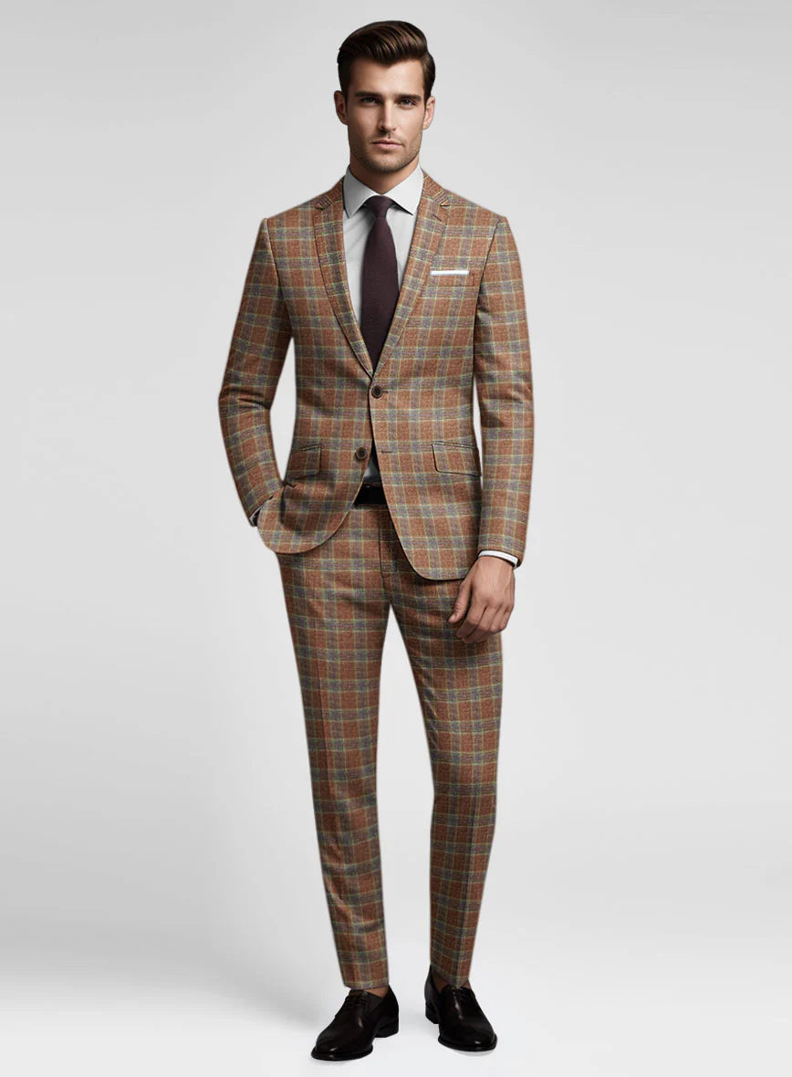 Noble Camila Check Wool Silk Linen Suit