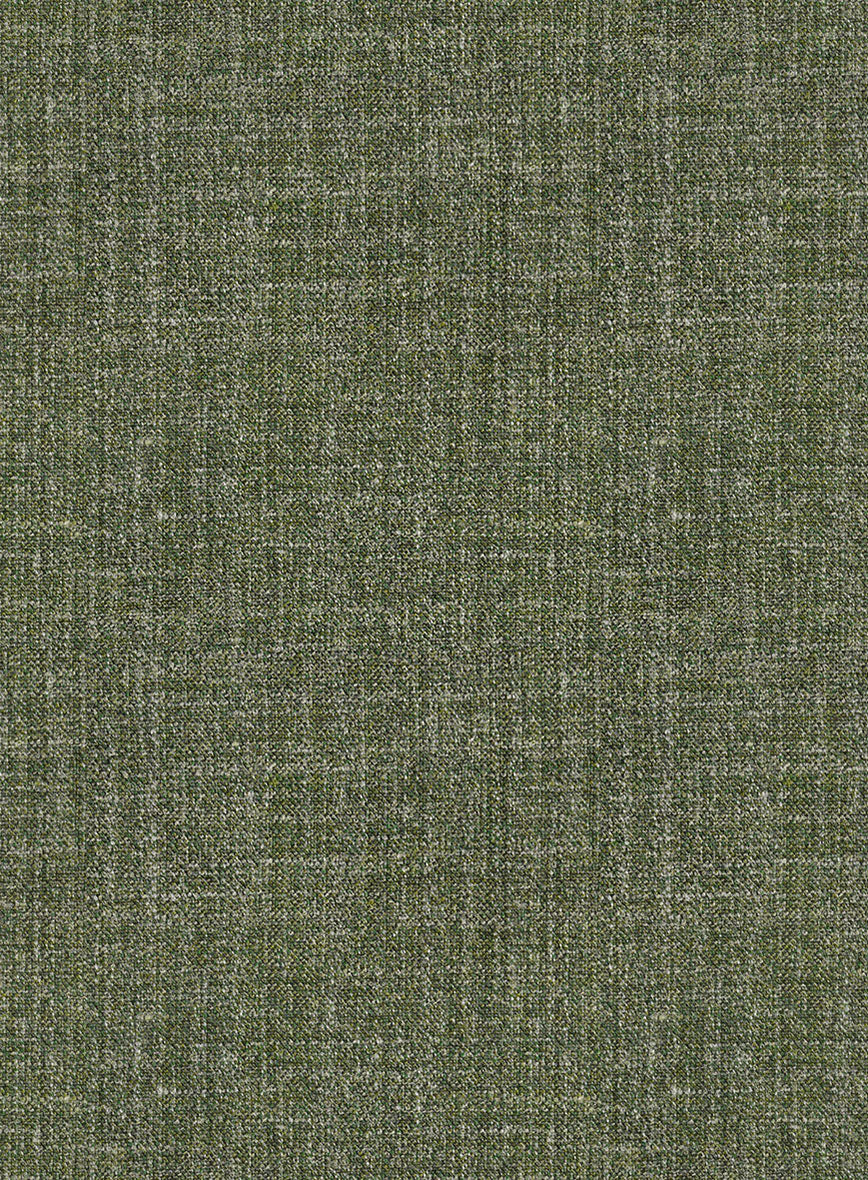 Noble Dew Green Wool Silk Linen Pants - Image 4