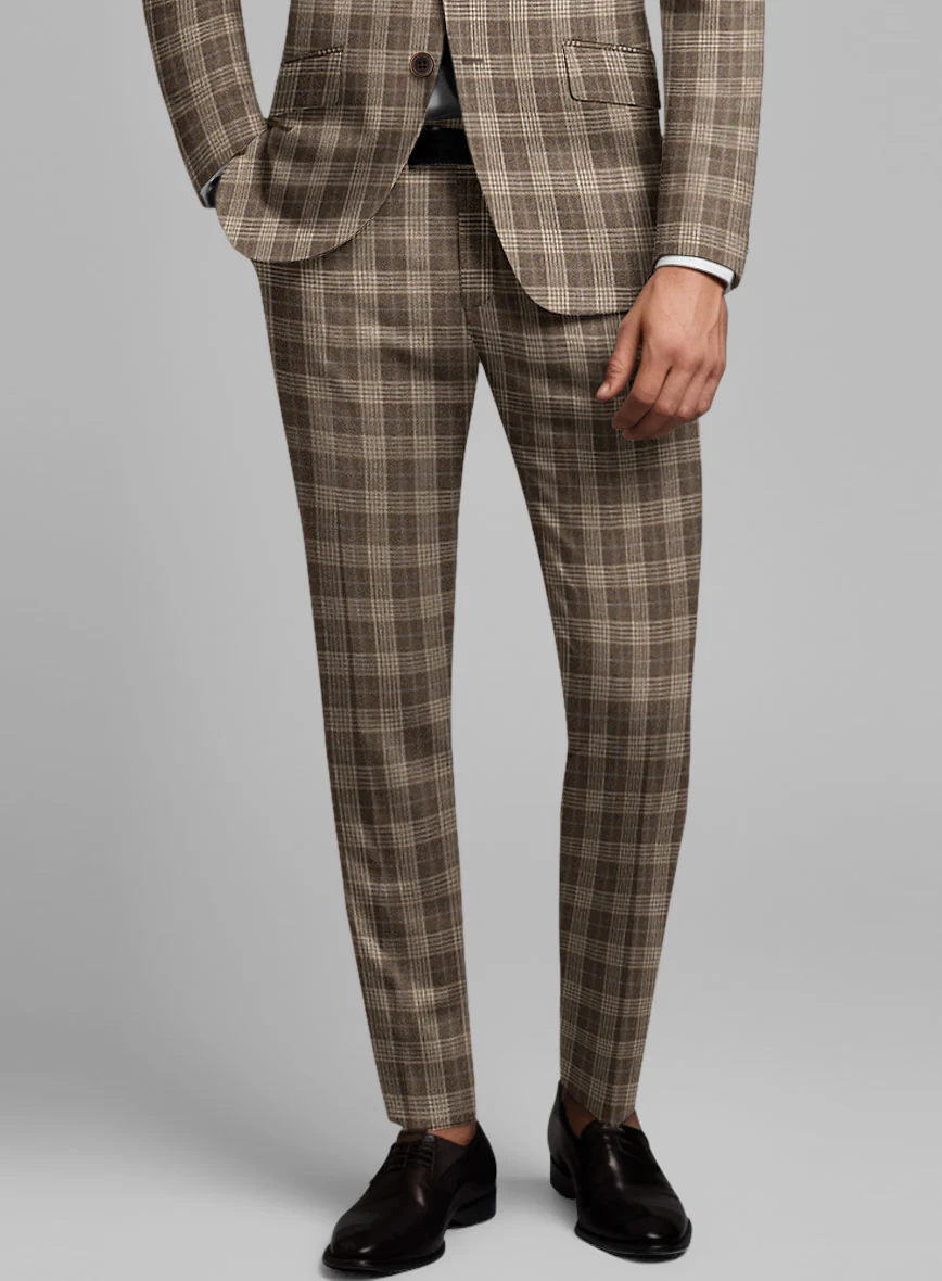 Noble Hugo Brown Wool Silk Linen Suit - Image 5