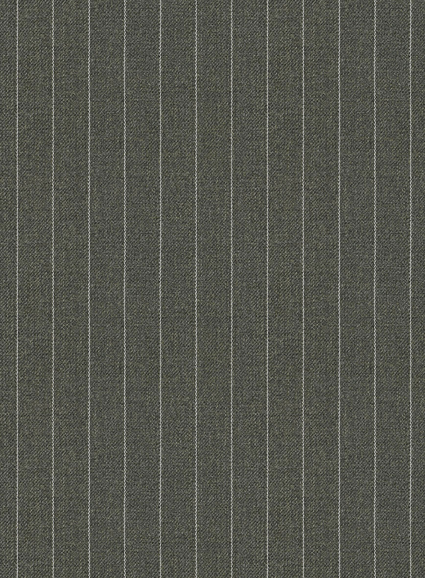 Olive Green Pinstripe Waist Coat - Image 3