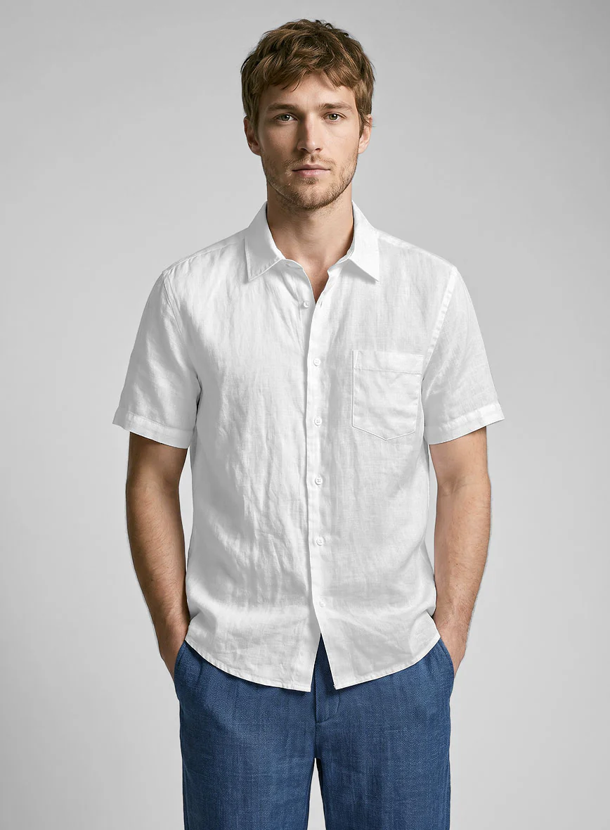 Pure White Linen Shirt
