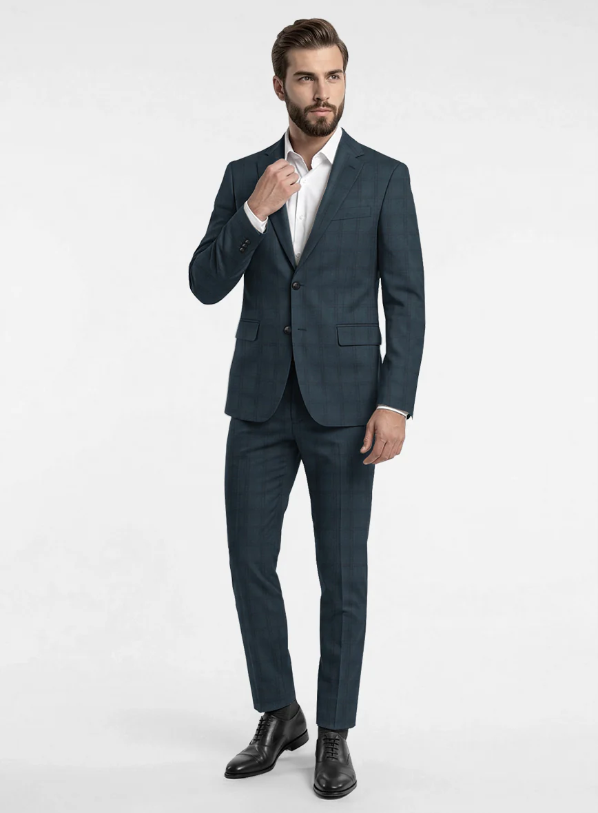 Reda Baltie Blue Checks Wool Suit