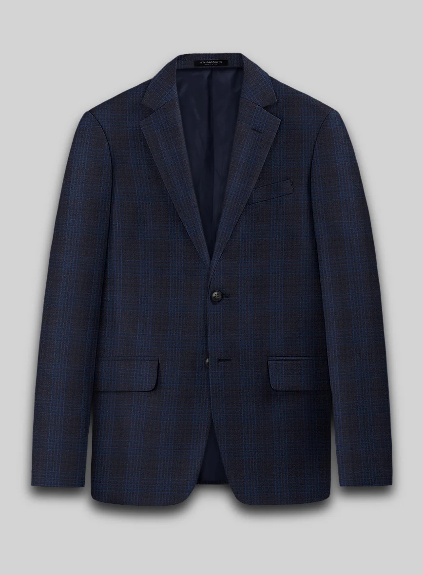 Reda Carli Blue Checks Wool Jacket