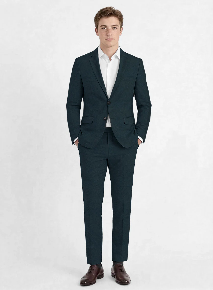 Reda Dark Teal Blue Wool Suit