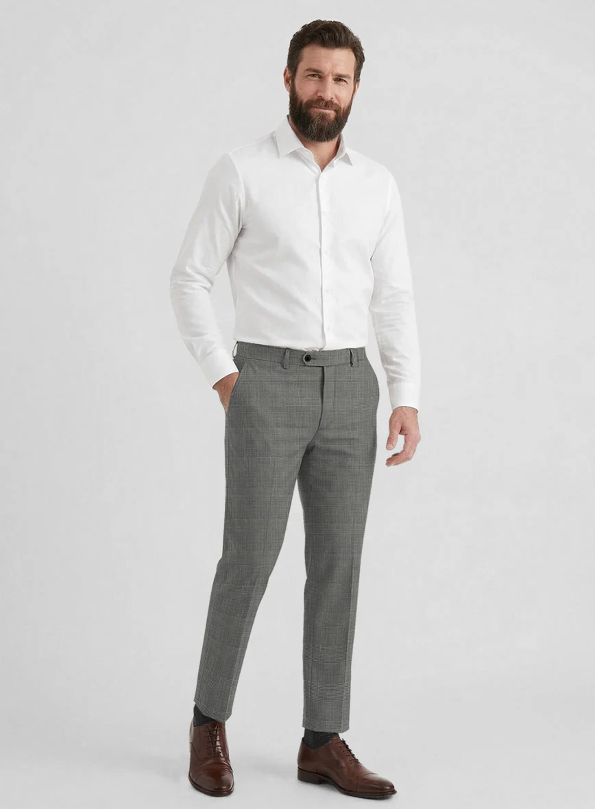 Reda Fivaro Black Checks Wool Pants - Image 3