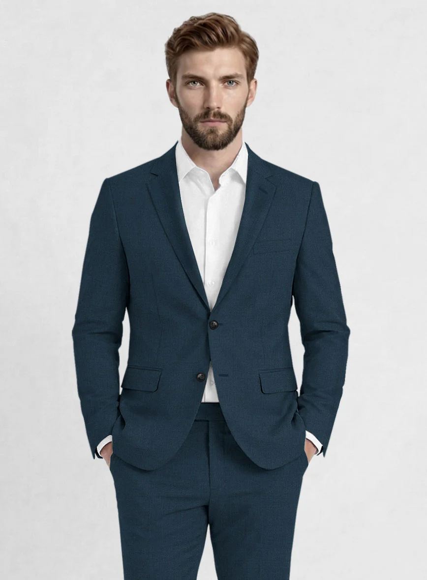 Reda Flexo Teal Blue Wool Suit - Image 3