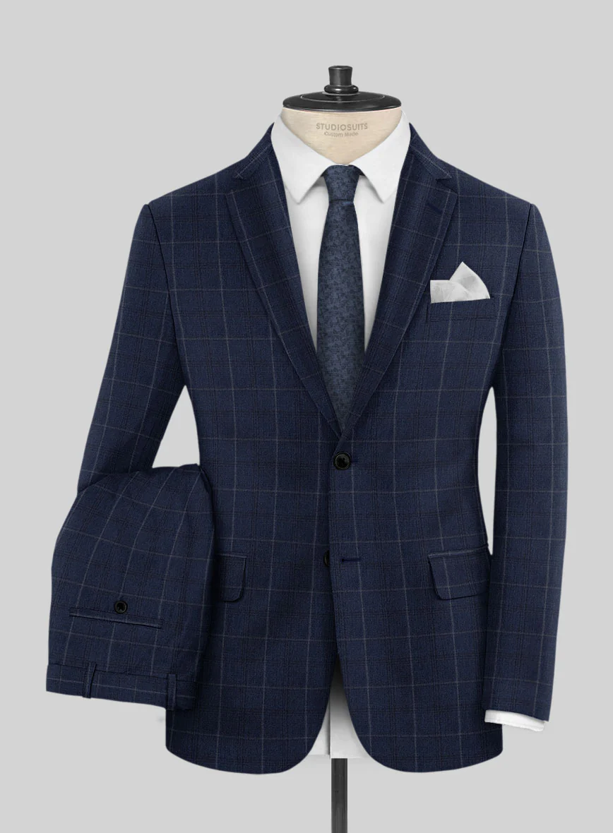 Reda Trivon Blue Checks Wool Suit - Image 2