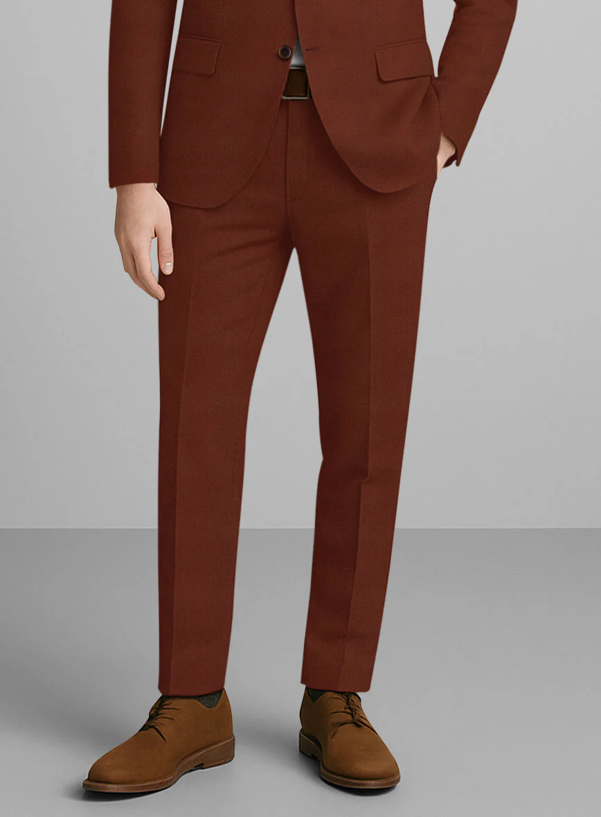 Rust Napoli Stretch Light Weight Cotton Pants - Image 2