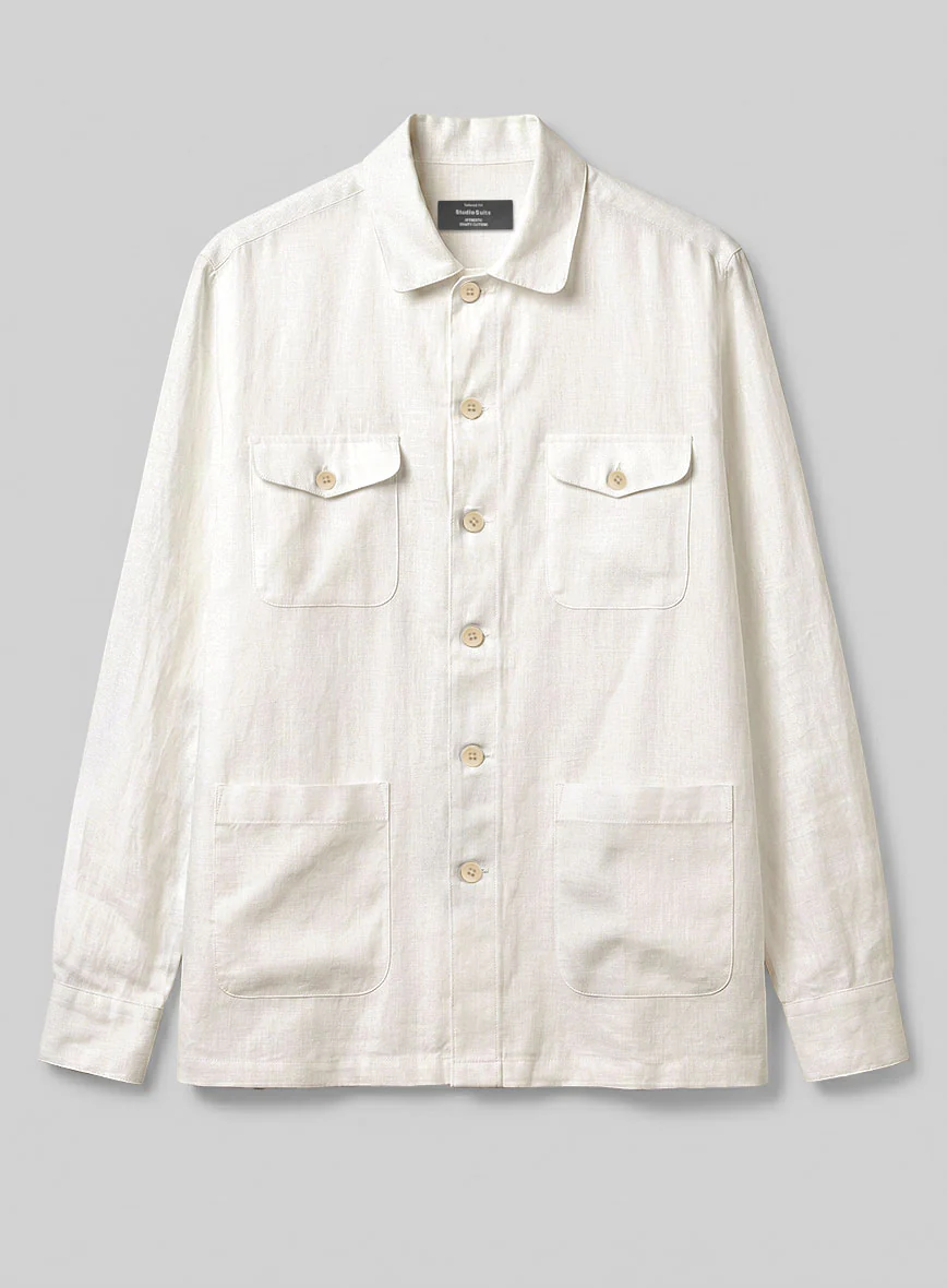 Safari Soft Sand Pure Linen Overshirt - Image 2