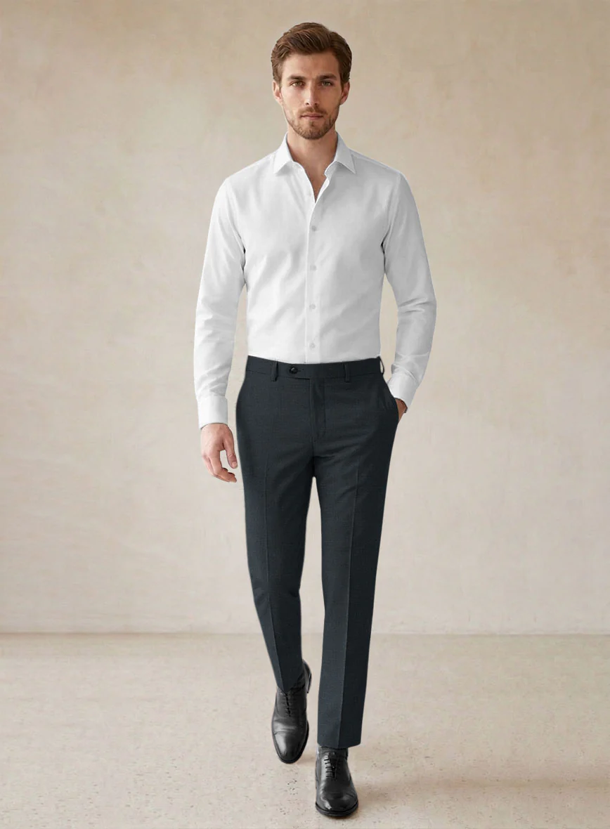Scabal Alve Blue Wool Pants - Image 3