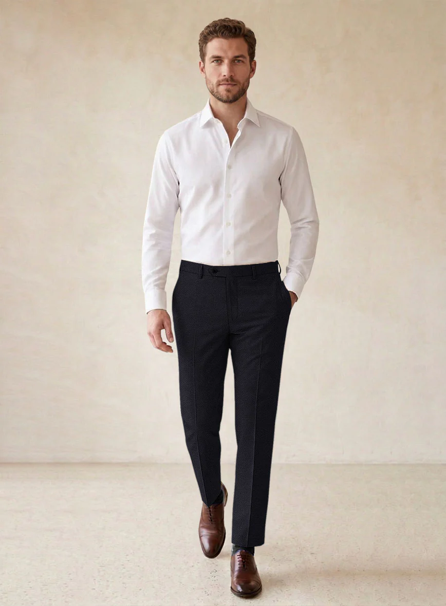 Scabal Avejio Blue Wool Pants - Image 3