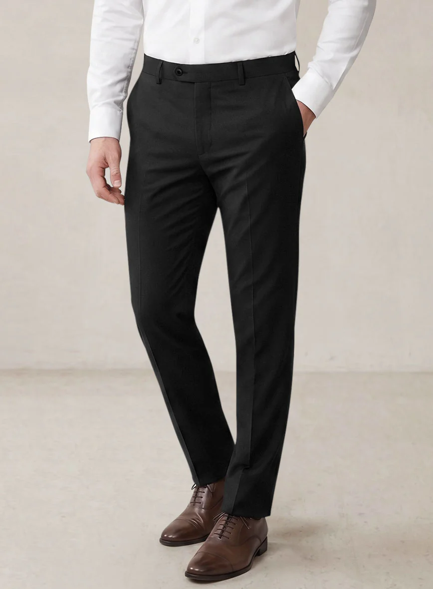 Scabal Black Cotton Stretch Pants