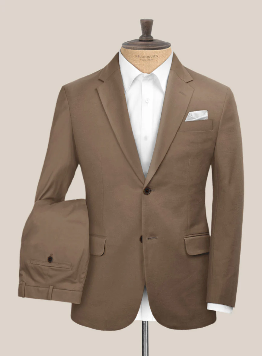 Scabal Brown Cotton Stretch Suit - Image 2