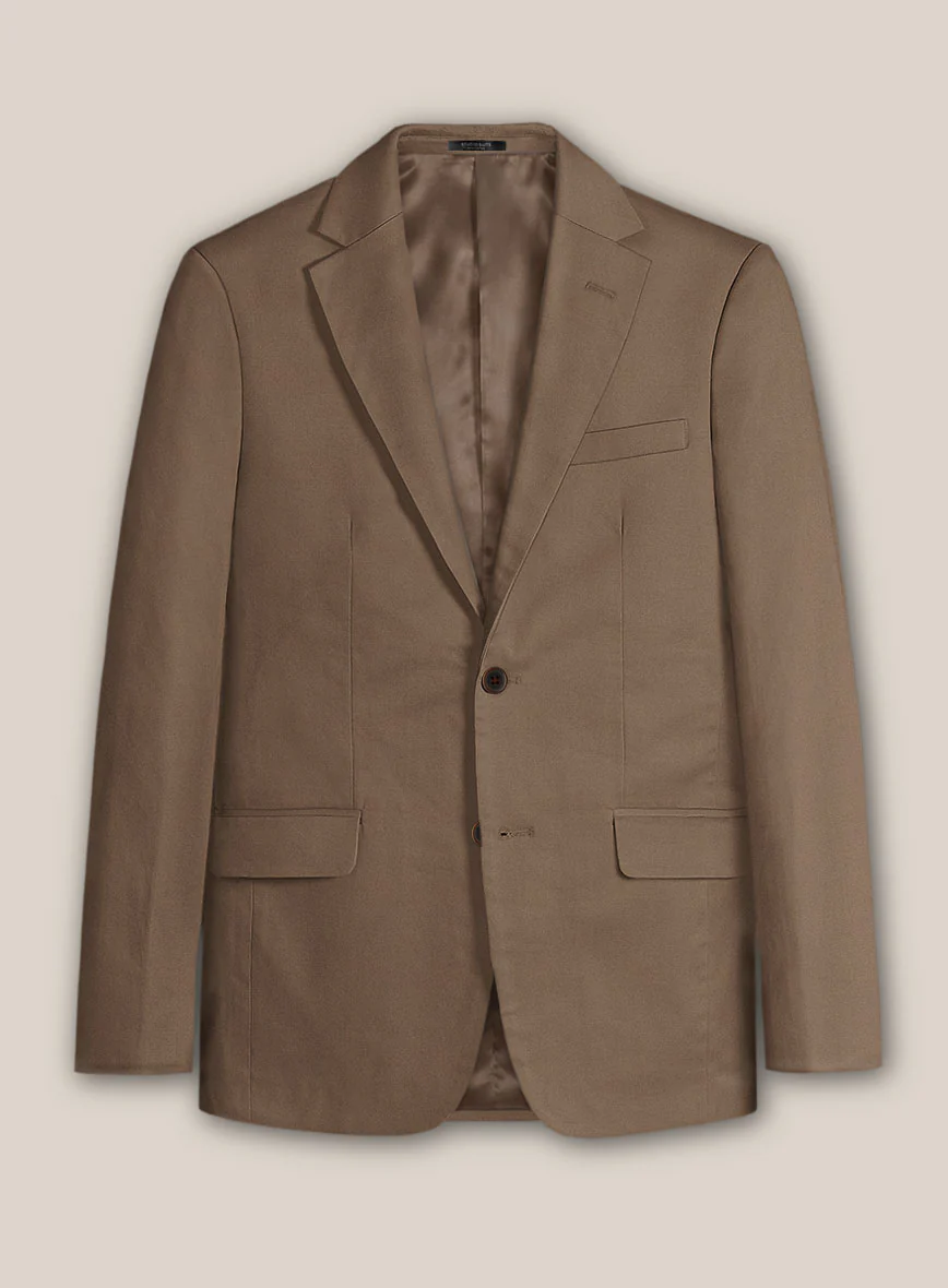 Scabal Brown Cotton Stretch Suit - Image 3