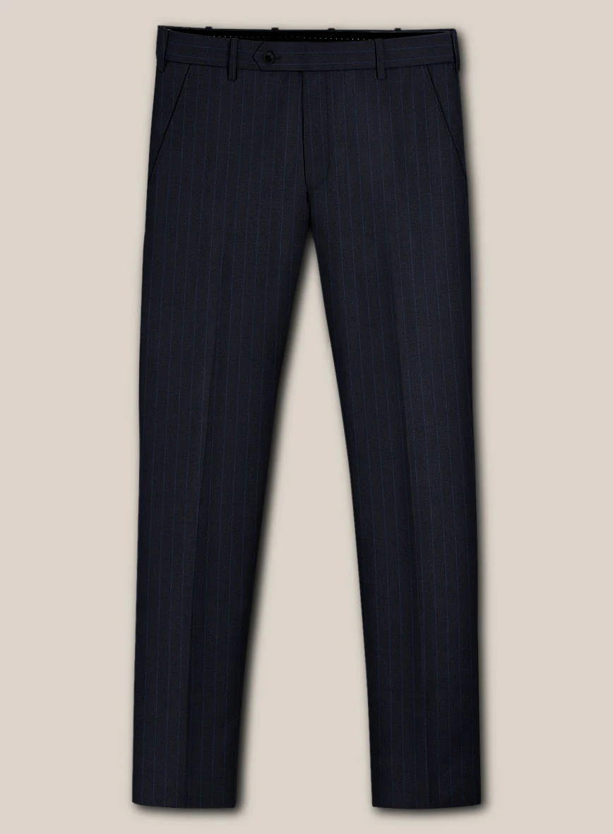 Scabal Ciaz Stripe Blue Wool Suit - Image 5