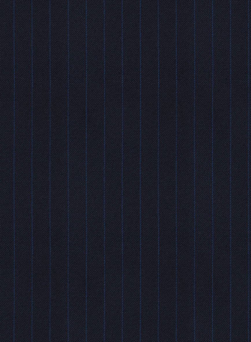 Scabal Ciaz Stripe Blue Wool Suit - Image 8