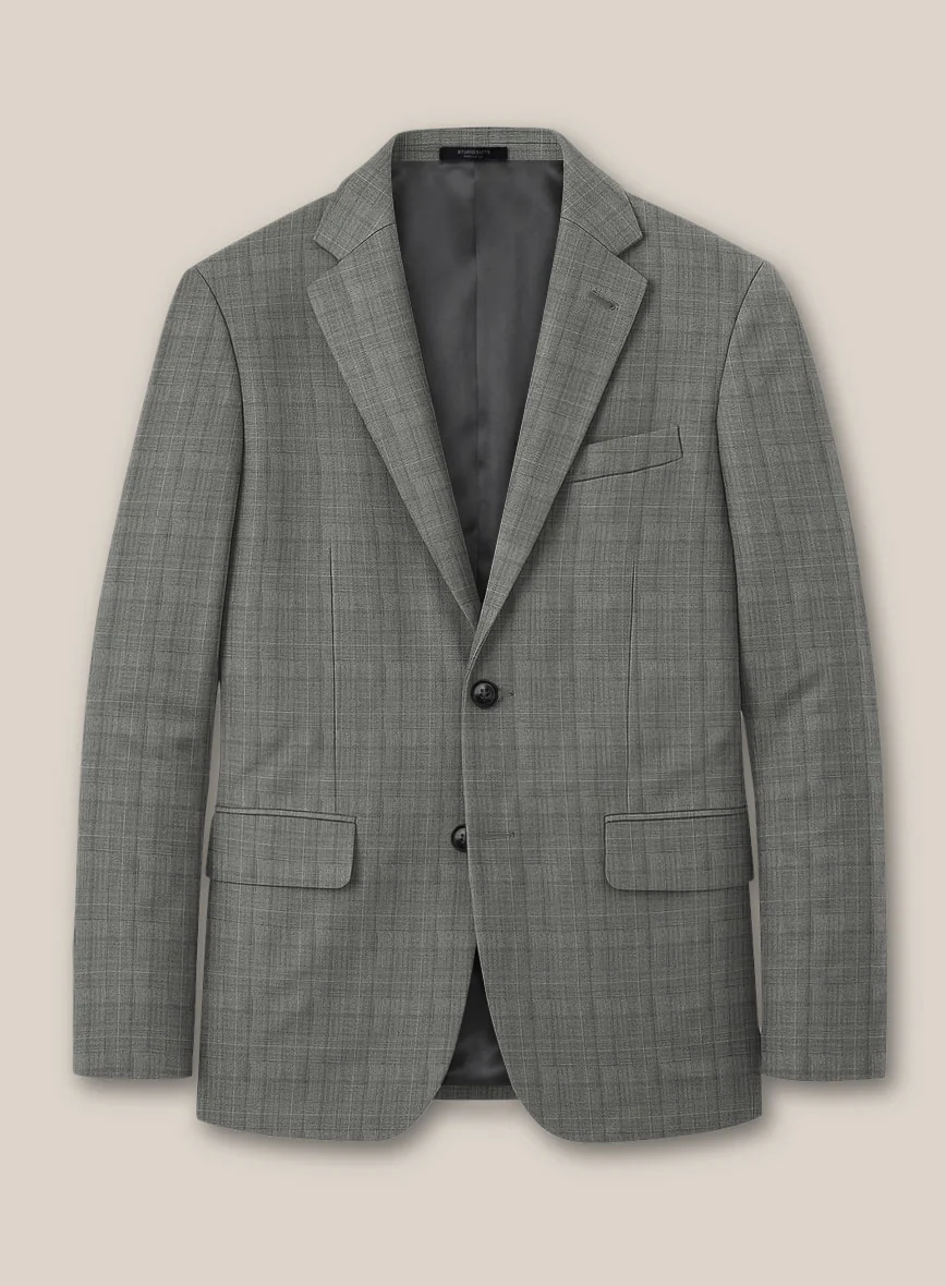 Scabal Cosmopolitan Glen Gray Wool Jacket