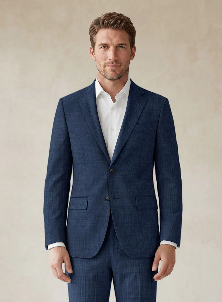 Scabal Cosmopolitan Nailhead Blue Wool Jacket - Image 2