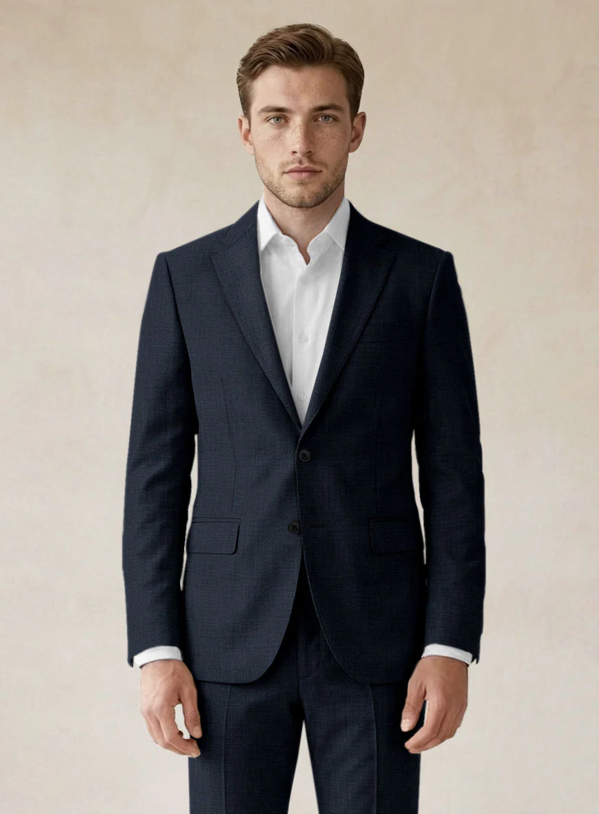 Scabal Cosmopolitan Nailhead Dark Blue Wool Jacket - Image 2